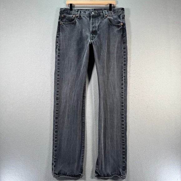 Levis 550 Jeans Mens 36x36‎ Black Slim Straight Comfort Faded Stretch Button Fly - Picture 1 of 13